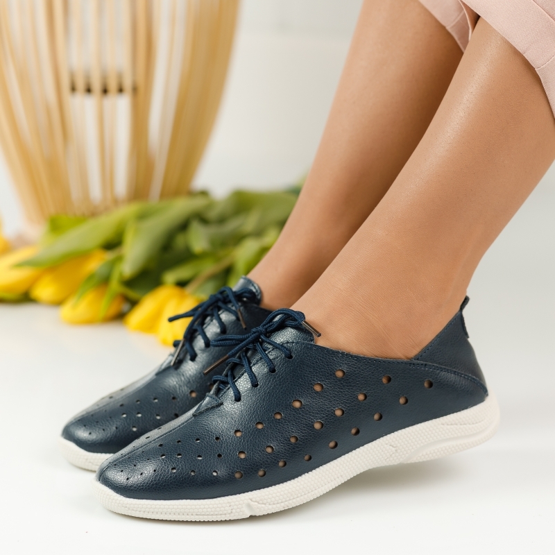 Pantofi Piele Naturala Anda Bleumarin #1242M OneFashionRoom-B imagine noua