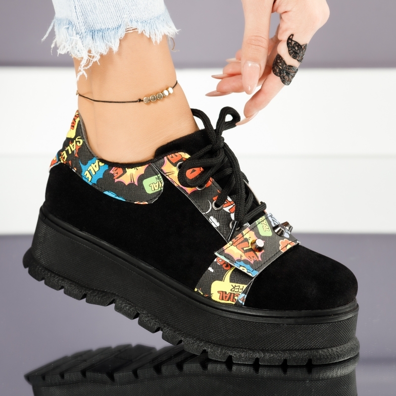 Pantofi Casual Dama Emily Negri/Color #4039M OneFashionRoom-Nsh imagine noua