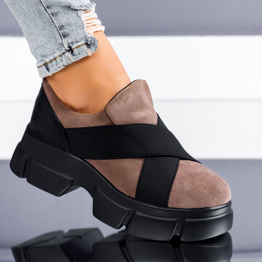 Pantofi Casual Dama Felicia Khaki #6742M OneFashionRoom-Kis imagine noua