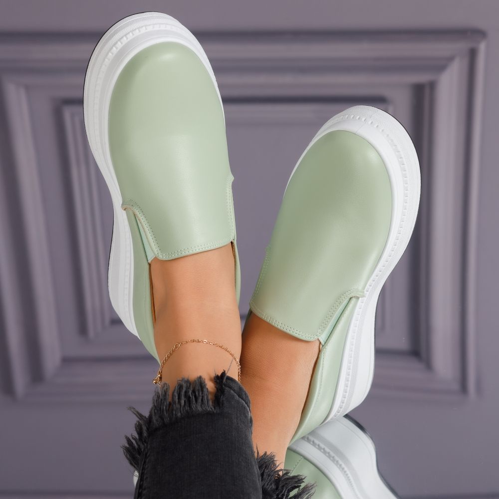 Pantofi Casual Dama Cara Verzi #7218M OneFashionRoom-MeiMei imagine megaplaza.ro