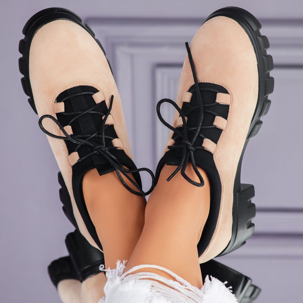 Pantofi Casual Dama Deka Bej #7077M OneFashionRoom-MeiMei imagine noua