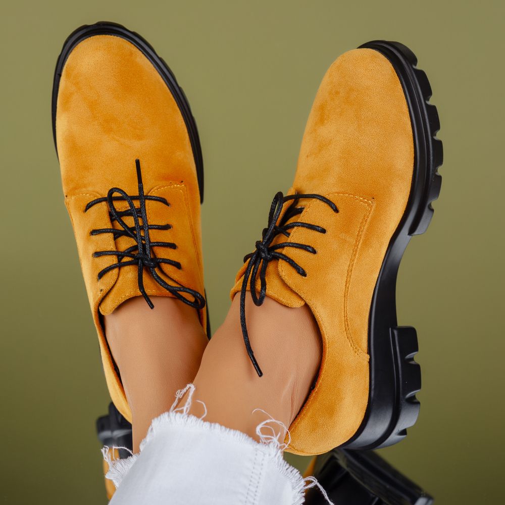 Pantofi Casual Dama Coralia Galbeni #7174M OneFashionRoom-Ca imagine noua