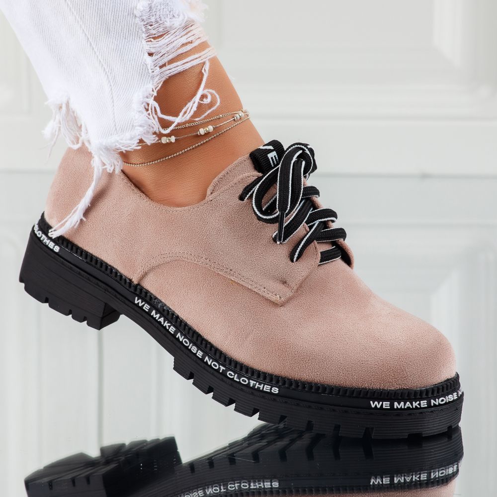 Pantofi Casual Dama Indira Bej #7410M OneFashionRoom-Lu imagine noua