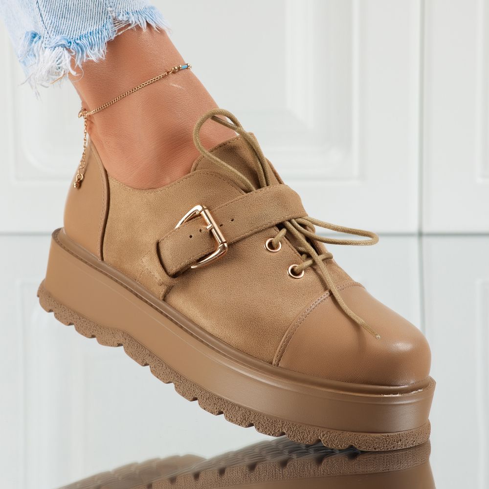 Pantofi Casual Dama Christie Khaki #7382M OneFashionRoom-ESI imagine noua