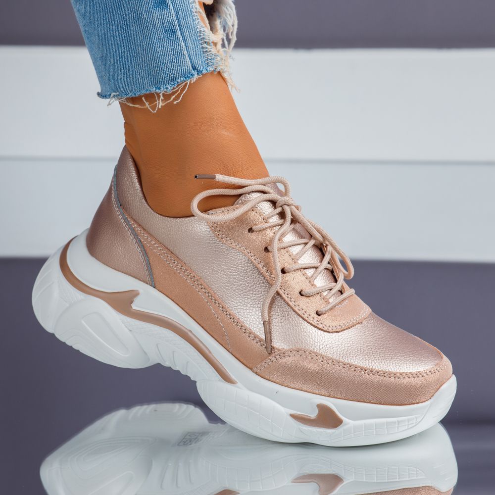 Adidasi Piele Naturala Iris RoseGold #9437