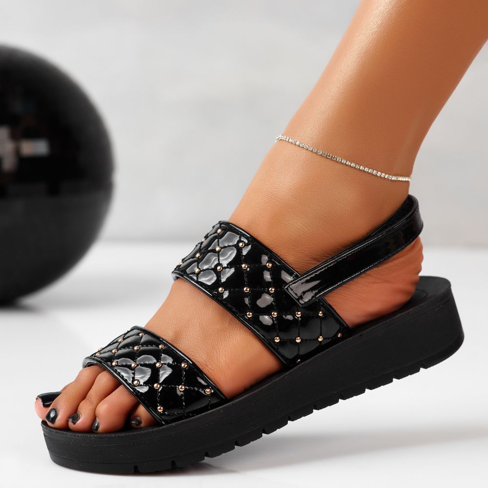 Sandale Dama cu Platforma Oana Negre #11708