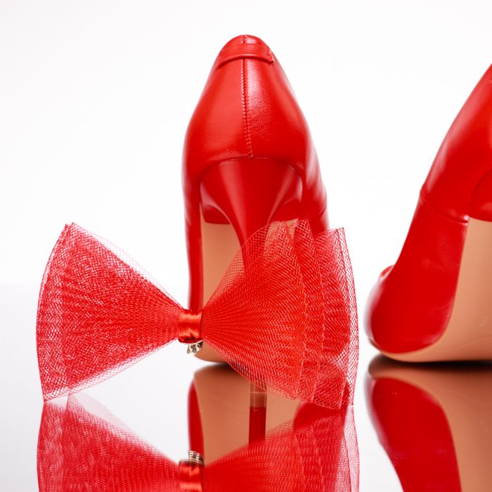 Дамски обувки с ток Bella червен #13498