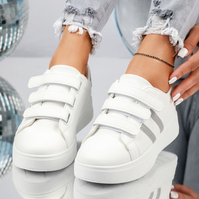 Дамски спортни обувки Elio Бяло/Сив #13659