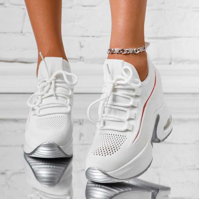 Дамски спортни обувки с платформа Amara Бяло #13931