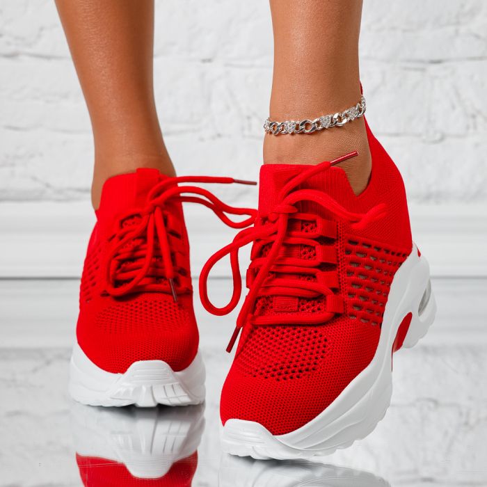 Jasmine Női Piros Sportcipő Platformmal #13934
