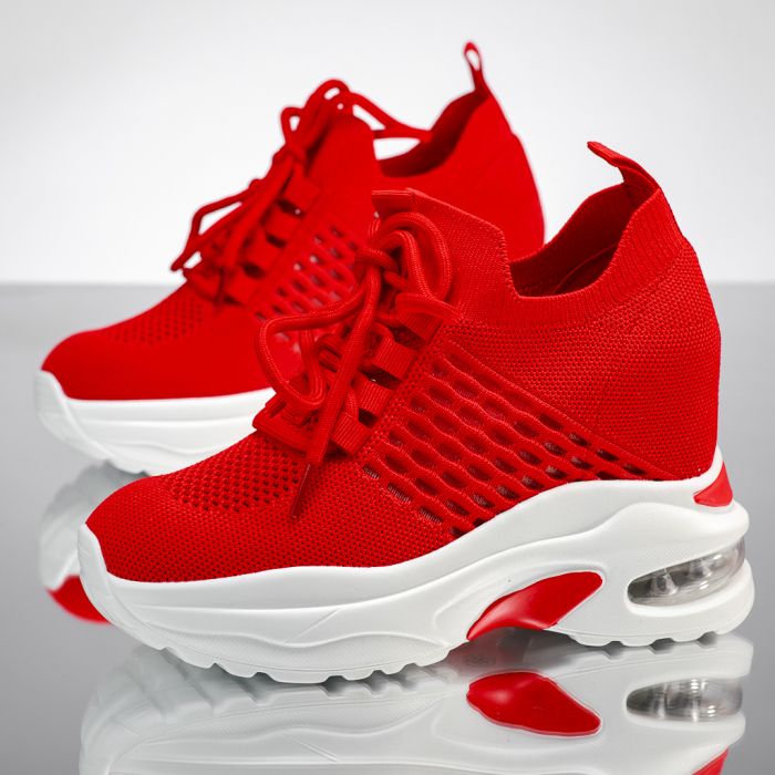 Дамски спортни обувки с платформа Jasmine червен #13934