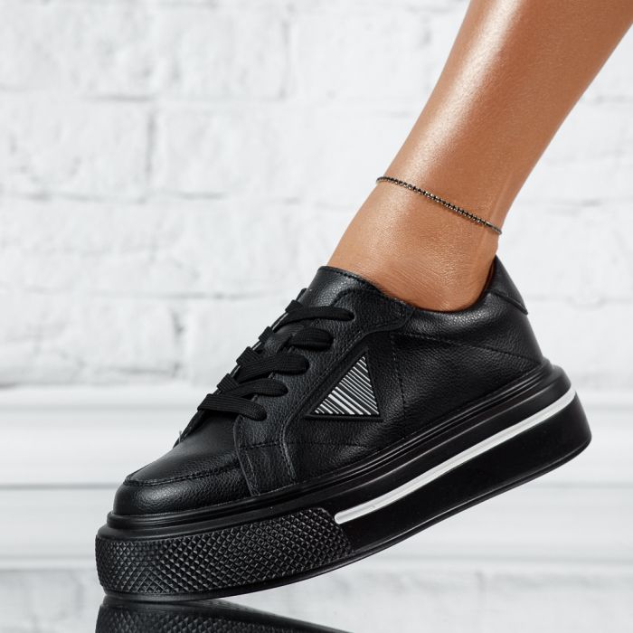 Дамски спортни обувки Изработени от естествена кожа Jade черен #13909