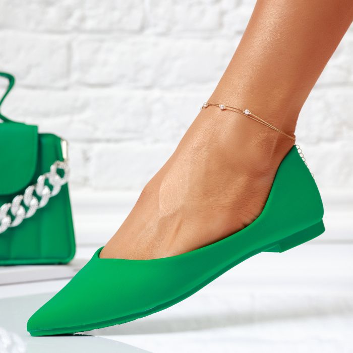 Обувки за балеринки Iulia Зелено #14083