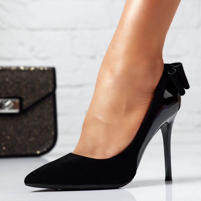 Pantofi Dama cu Toc  Oxford Negri #14112