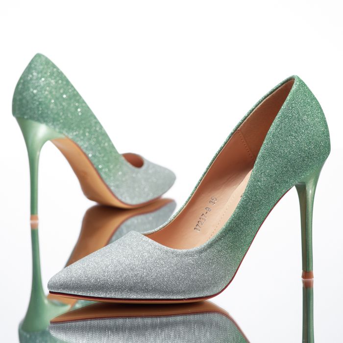 Дамски обувки с ток Ozzy Зелено #14118