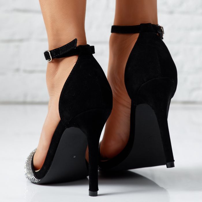 Дамски сандали на ток Damia черен #14235