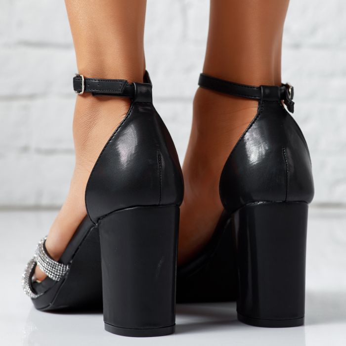 Дамски сандали на ток Geneva2 черен #14294