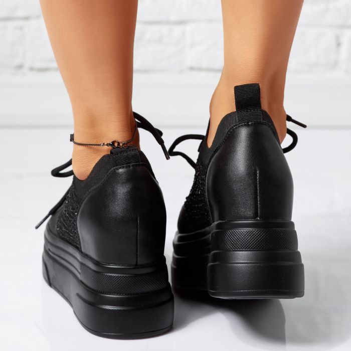 Дамски спортни обувки с платформа Alessandra черен #14625