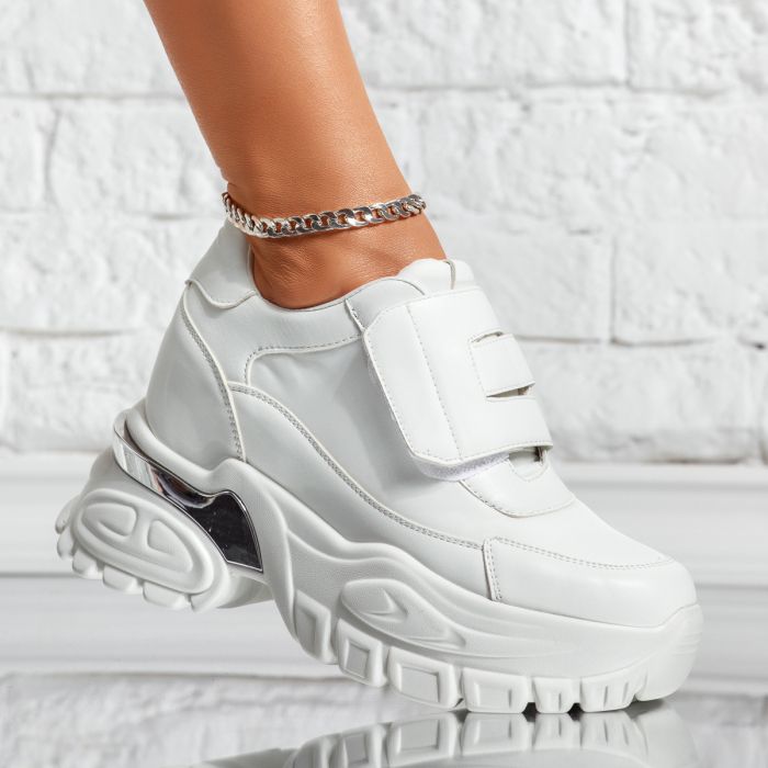 Дамски спортни обувки с платформа Aretha Бяло #14616