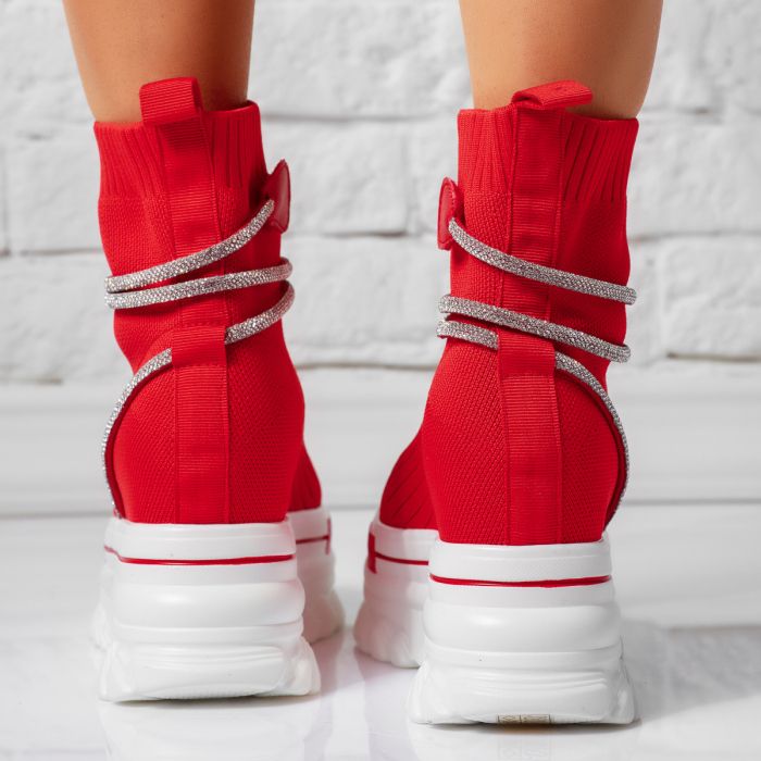 Azelia Női Piros Sportcipő Platformmal #14620