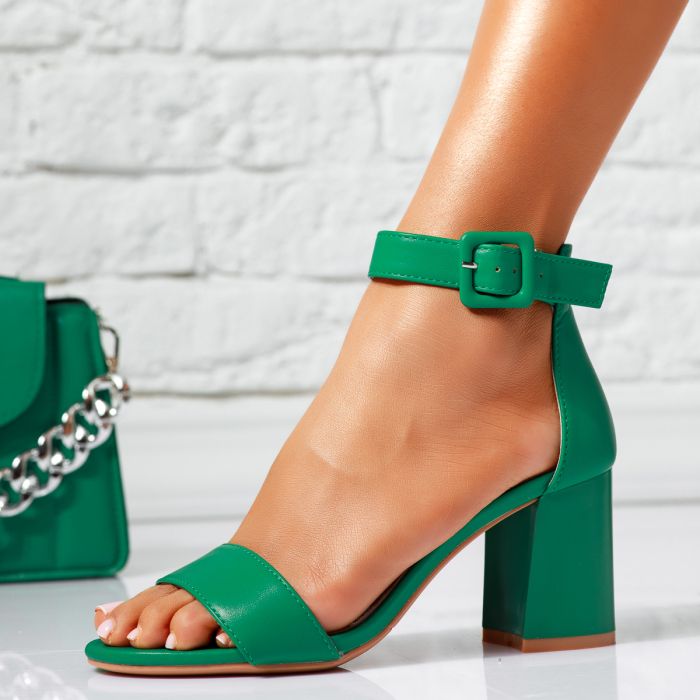 Дамски сандали с ток Gaia Зелено #14514