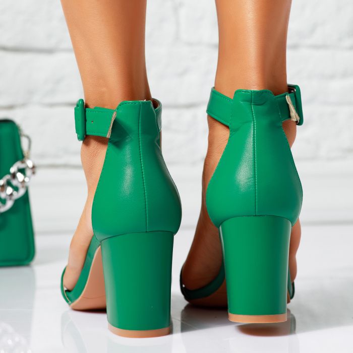 Дамски сандали с ток Gaia Зелено #14514