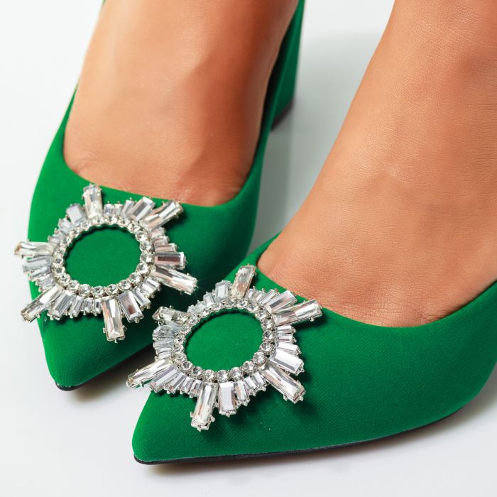 Дамски обувки с ток Water Зелено #14229