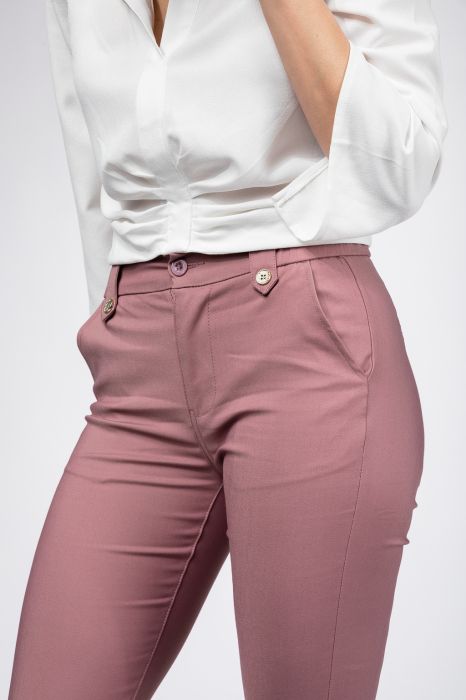 Pantaloni Casual Dama Pamy Roz #A396