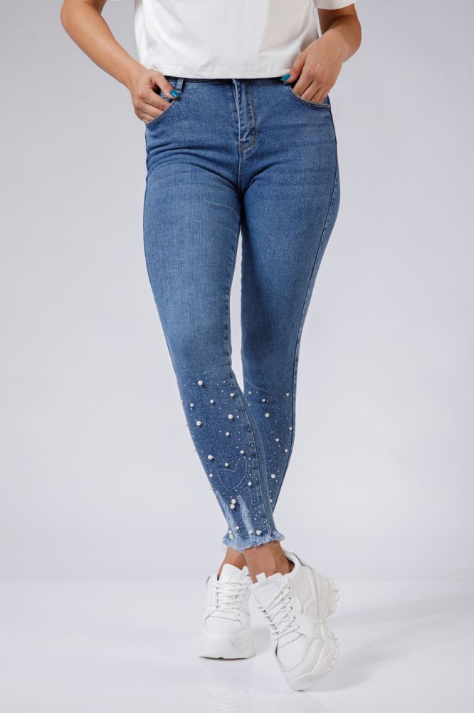 Blugi SKinny Dama Anca Albastri #A517