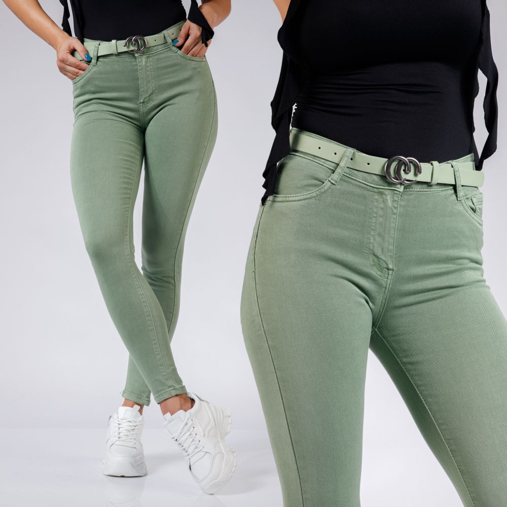 Pantaloni Skinny Dama Foxie Khaki #A498