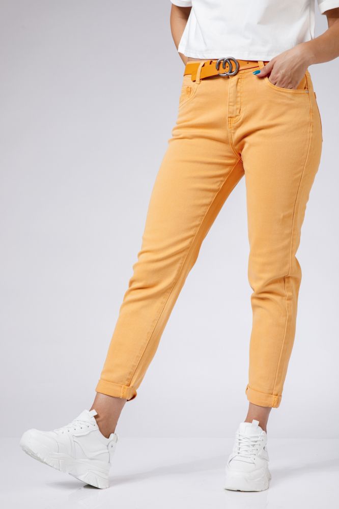 Pantaloni Boyfriend Dama Lucia Galben Mustar #A515