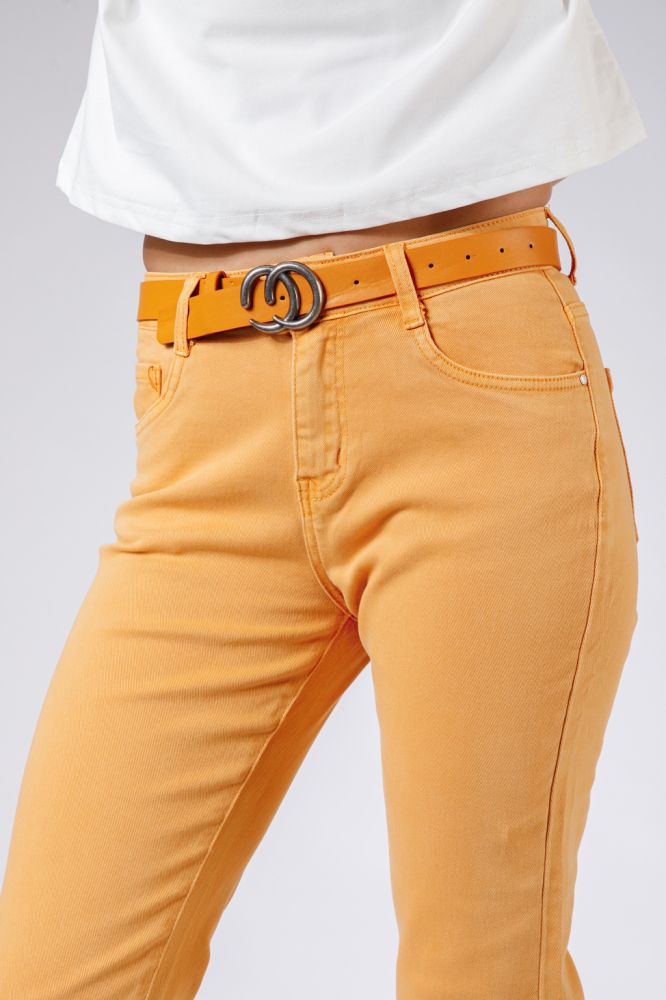 Pantaloni Boyfriend Dama Lucia Galben Mustar #A515