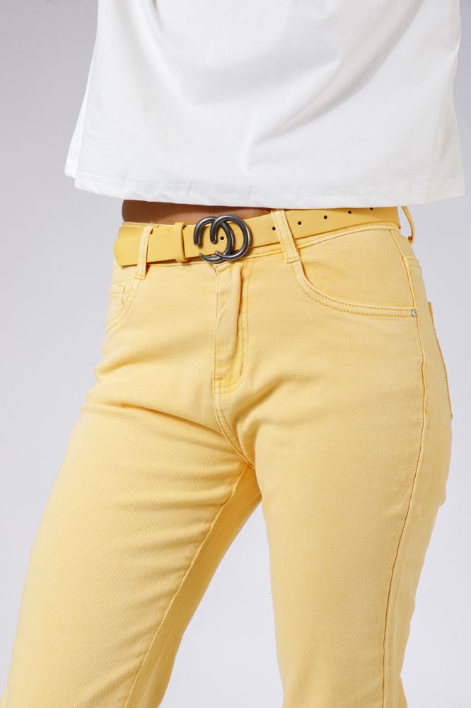 Pantaloni Boyfriend Dama Lucia Galbeni #A513