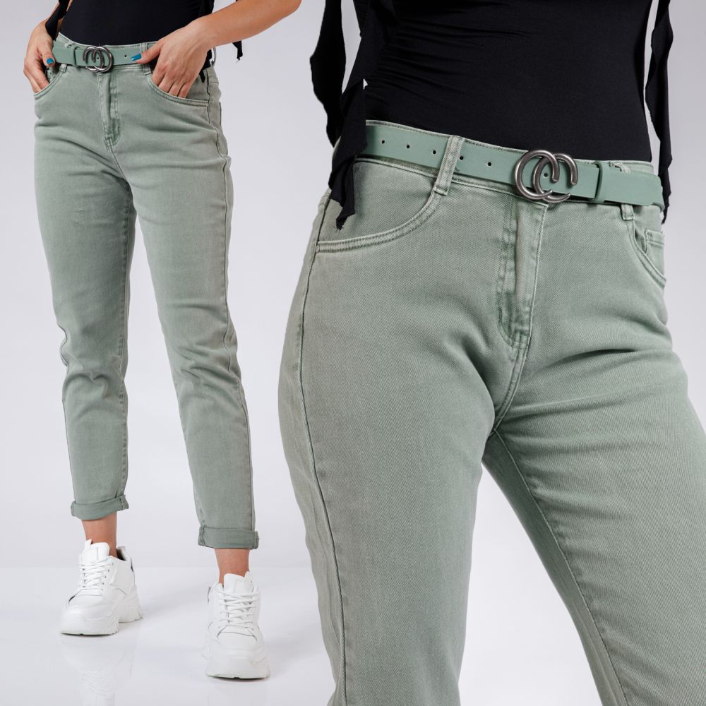 Pantaloni Boyfriend Dama Lucia Khaki #A511