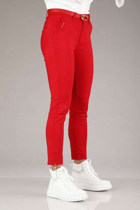 Pantaloni Casual Dama Chris2 Rosii #A596