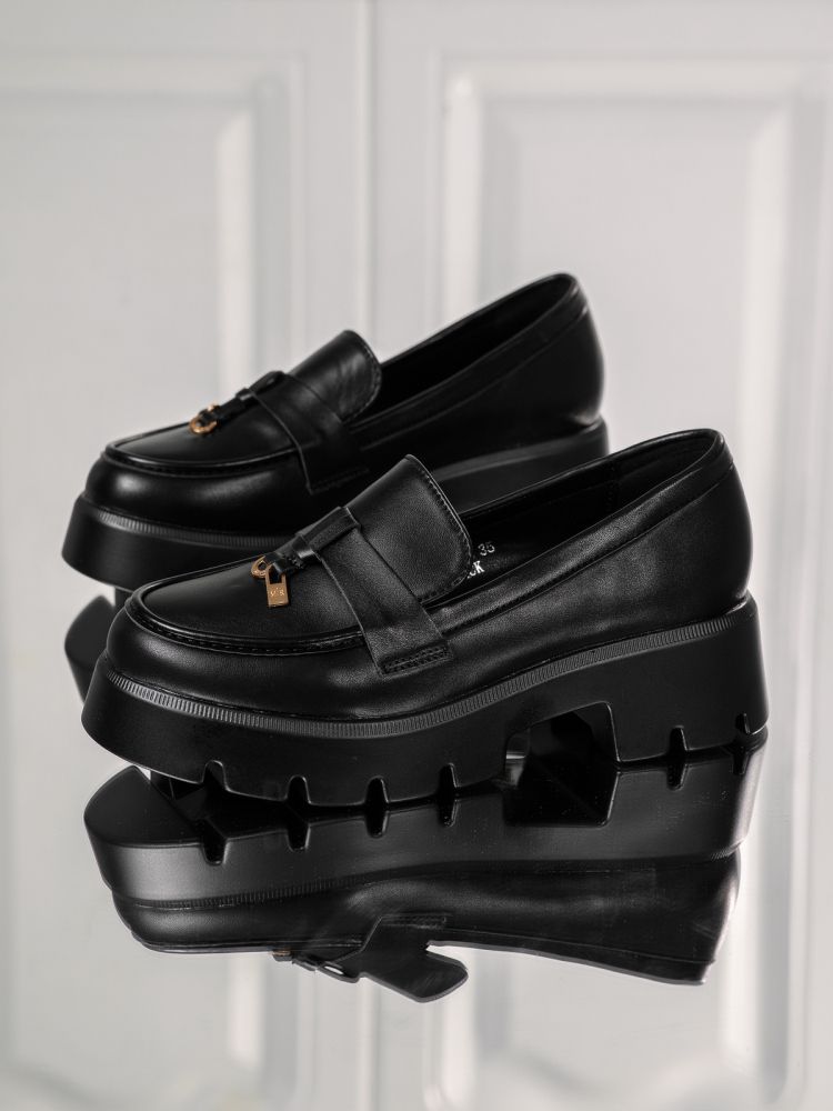 Всекидневни дамски обувки черни от еко кожа Iulia #18147