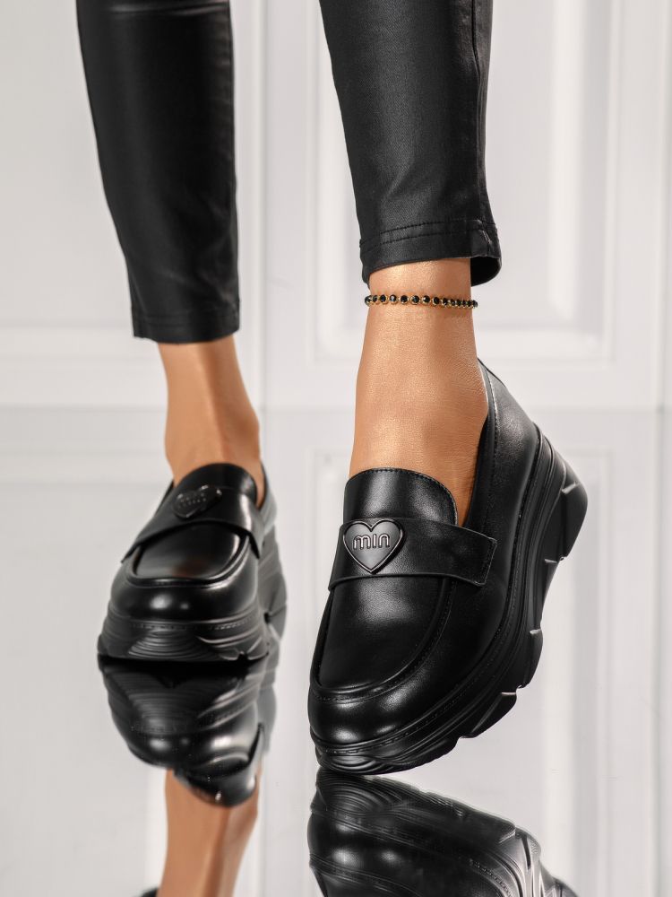 Всекидневни дамски обувки черни от еко кожа Ophelia #18263
