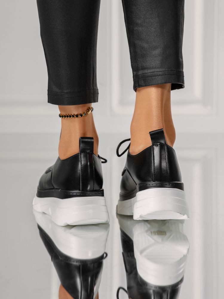 Всекидневни дамски обувки черни от еко кожа Iris #18270