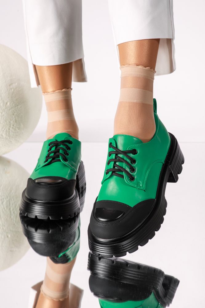 Pantofi casual dama verzi din piele ecologica Maeve #18249