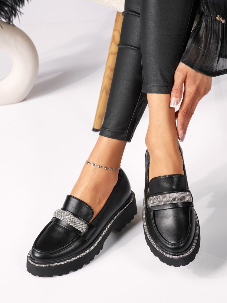 Всекидневни дамски обувки черни от еко кожа Everly #18320