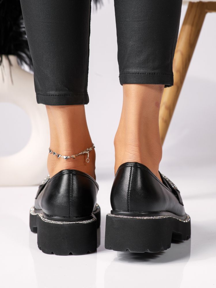 Всекидневни дамски обувки черни от еко кожа Everly #18320