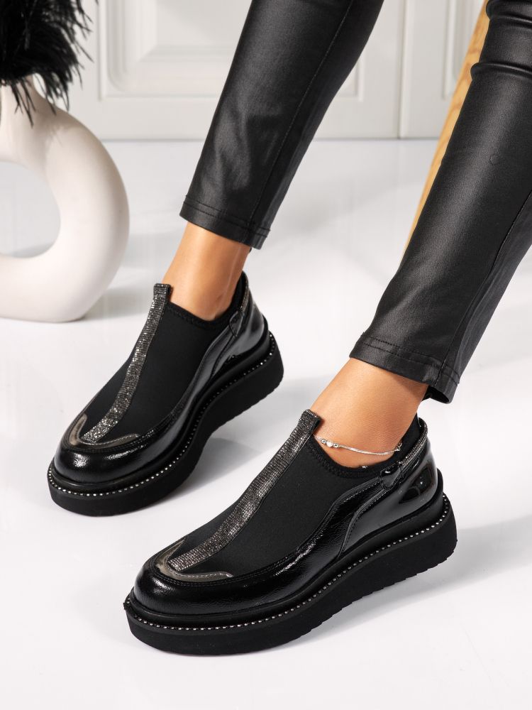 Всекидневни дамски обувки черни от еко кожа Jimmy #18502