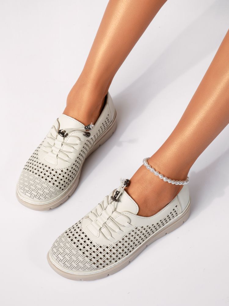 Всекидневни дамски обувки бели от еко кожа Tessa #18371