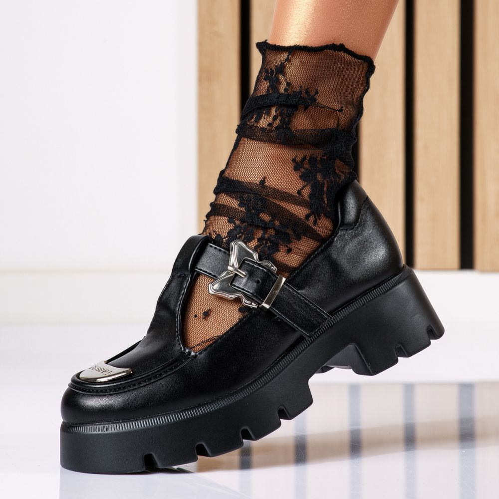 Всекидневни дамски обувки черни от еко кожа Vera #18573