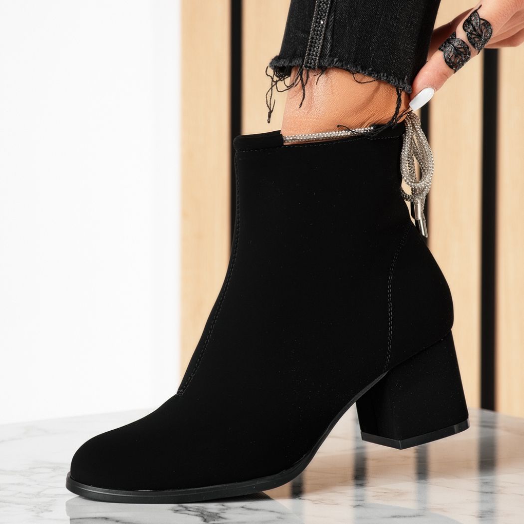 Botine dama negre din material impermeabil Fathia #20192