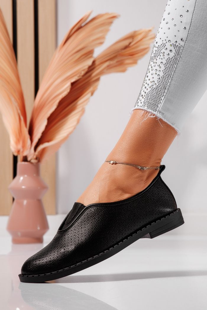 Pantofi casual dama negri din piele ecologica Melek #21814