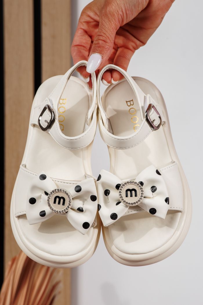 Sandale fete albe din piele ecologica Alice2 #21891