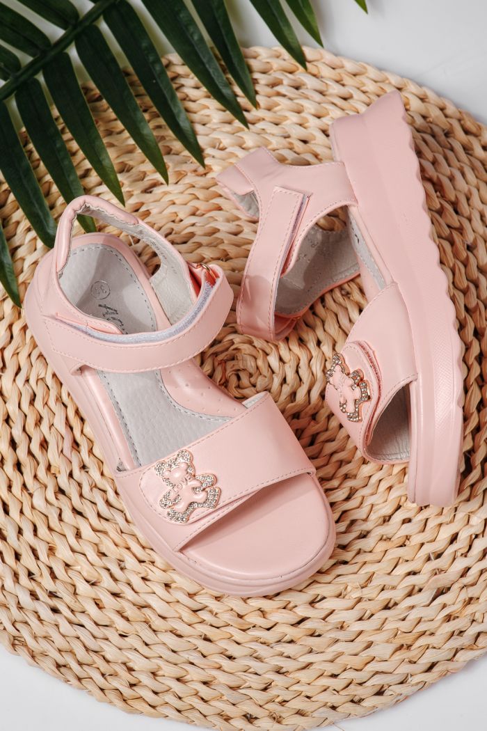 Sandale fete roz din piele ecologica Alisa #22158