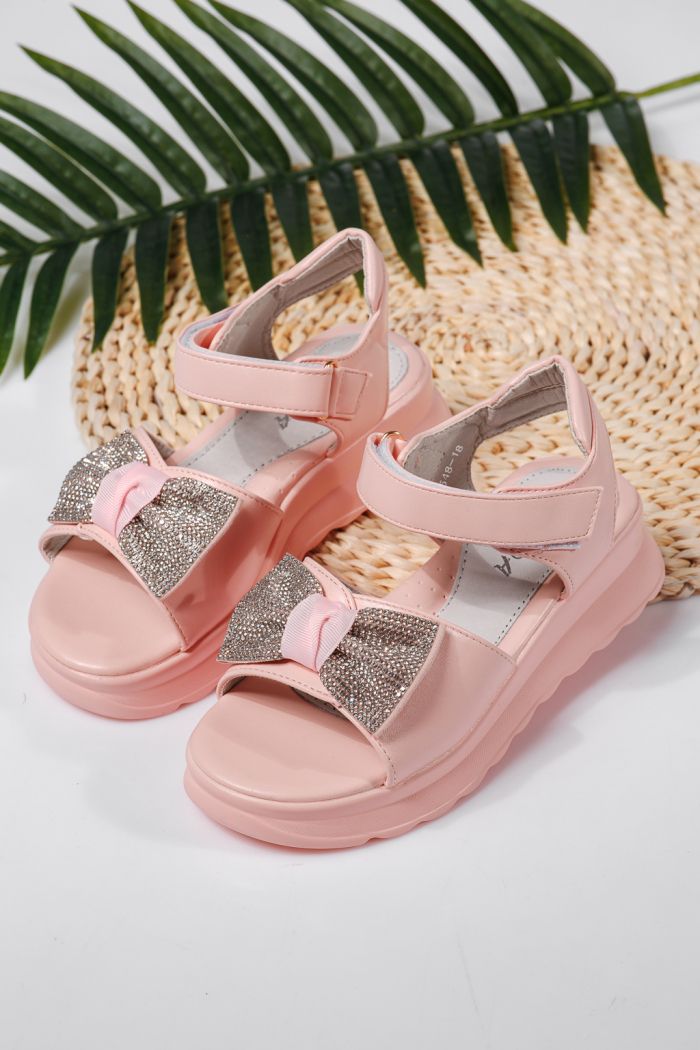 Sandale fete roz din piele ecologica Alice #22153