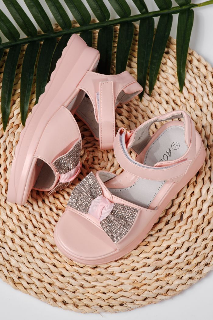 Sandale fete roz din piele ecologica Alice #22153